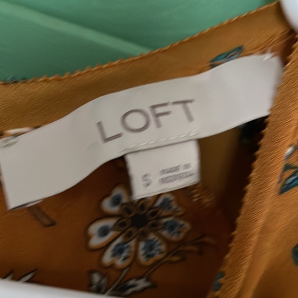 Loft Mustard Boho Lightweight Short Sleeve Blouse - Picture 9 of 9